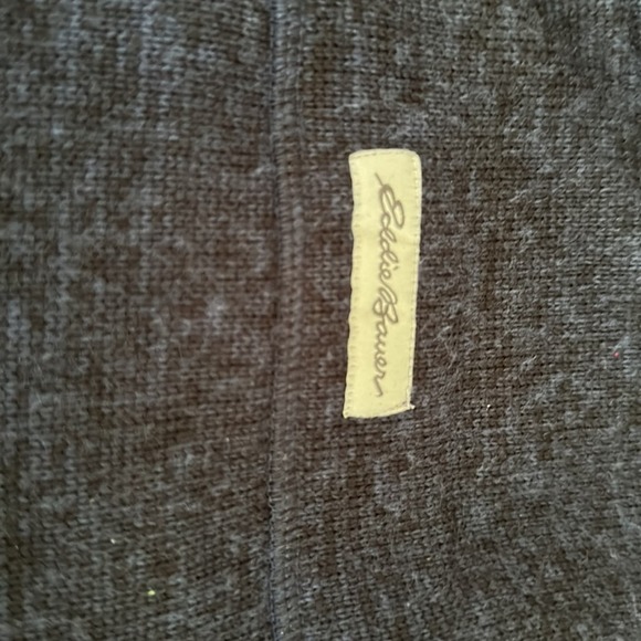 Eddie Bauer 1/4 zip sweater fleece, pockets, heather navy, Size Small, NWT - Picture 7 of 8
